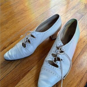 Elegant White Leather Women's Shoes